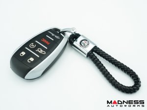 Keychain - Leather - Rope Design w/ Alfa Romeo Crest Keychain - Leather - Rope Design w/ Alfa Romeo Crest